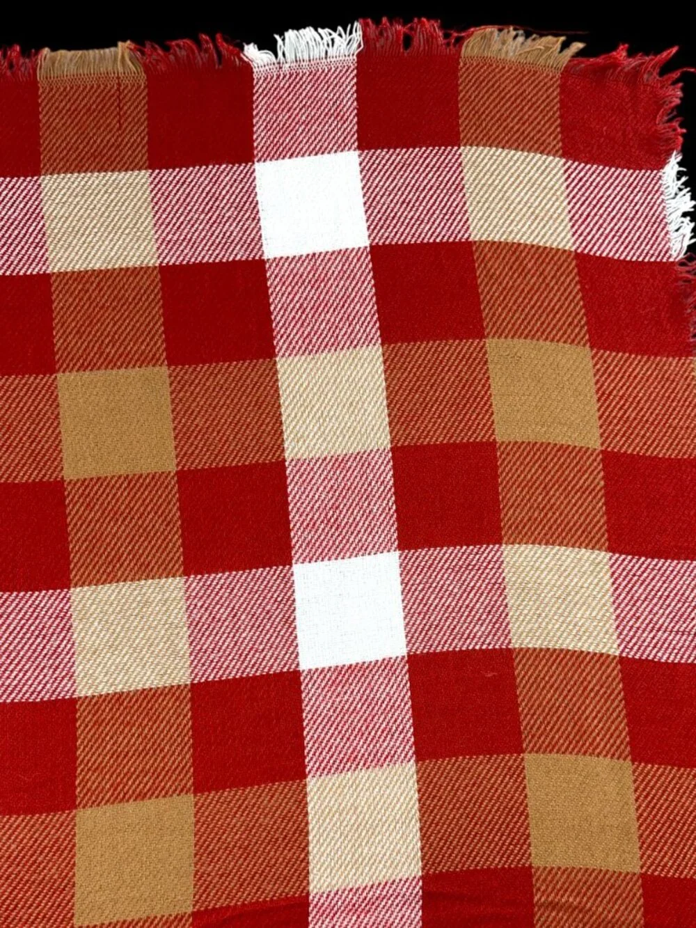 Red Plaid Checkered Scarf Picnic Blanket